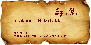 Szakonyi Nikolett névjegykártya
